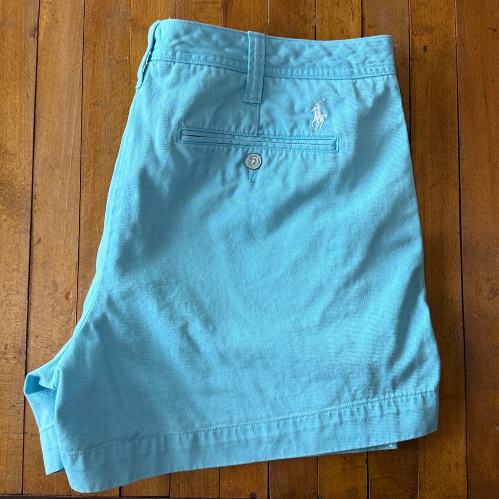 Polo Ralph Lauren Aqua Vintage Washed Chino Shorts 4.5" Size 14